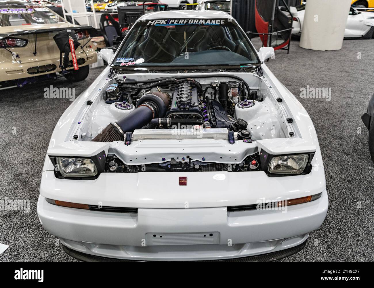 New York City, USA - March 27, 2024: Toyota Supra JZ engine sportscar ...