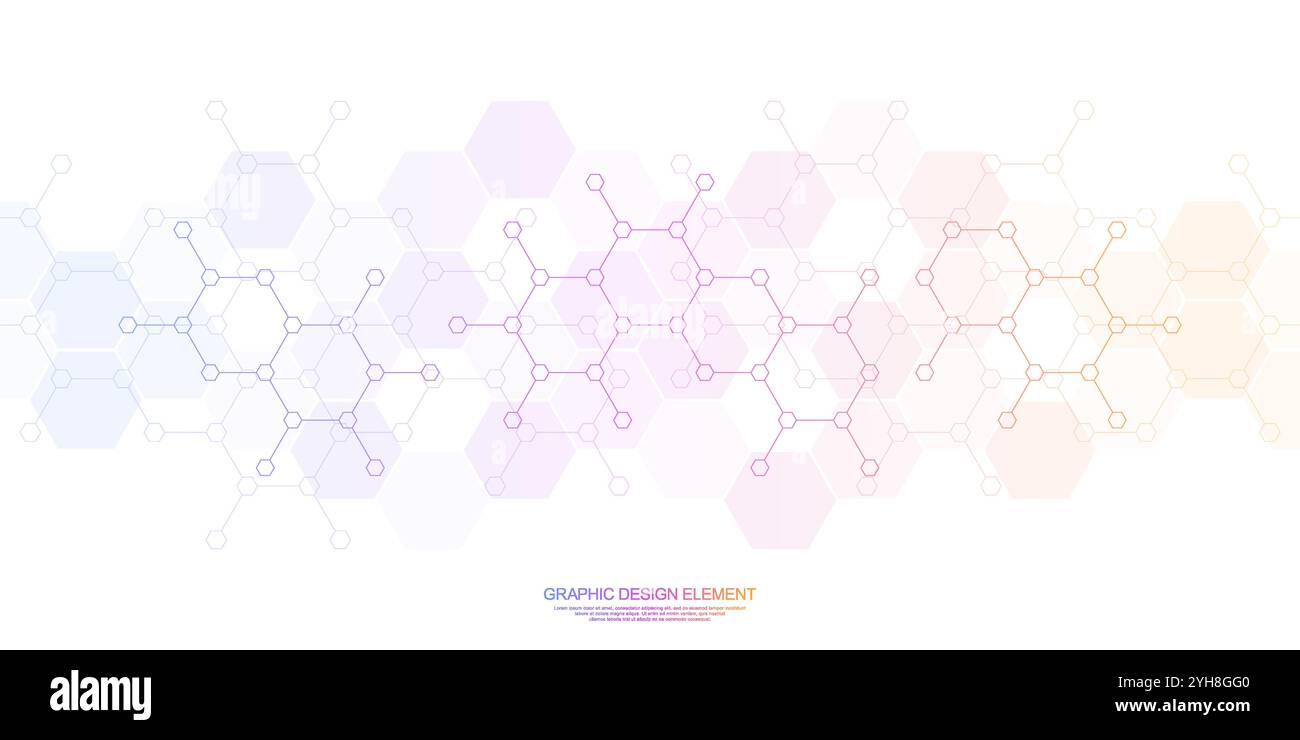 Abstract background and design element with hexagons pattern and ...