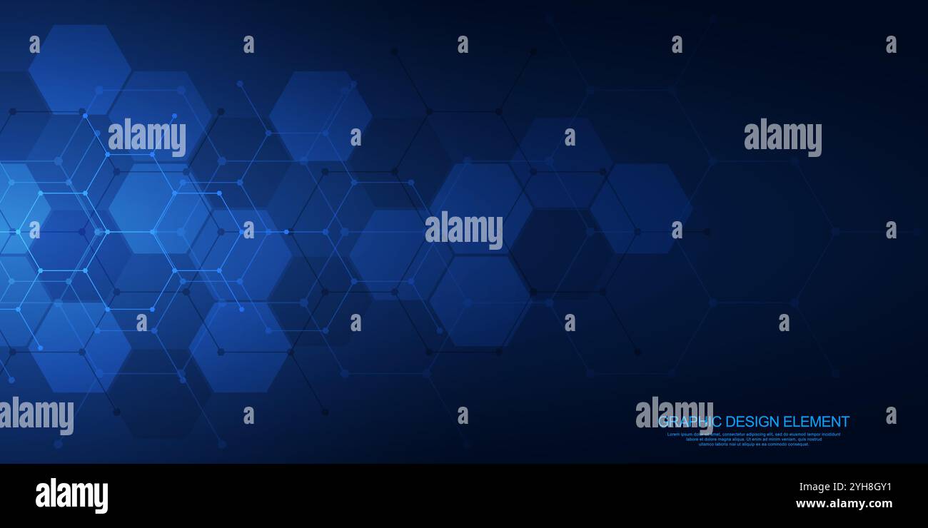 Abstract technology background and design element with hexagons pattern ...
