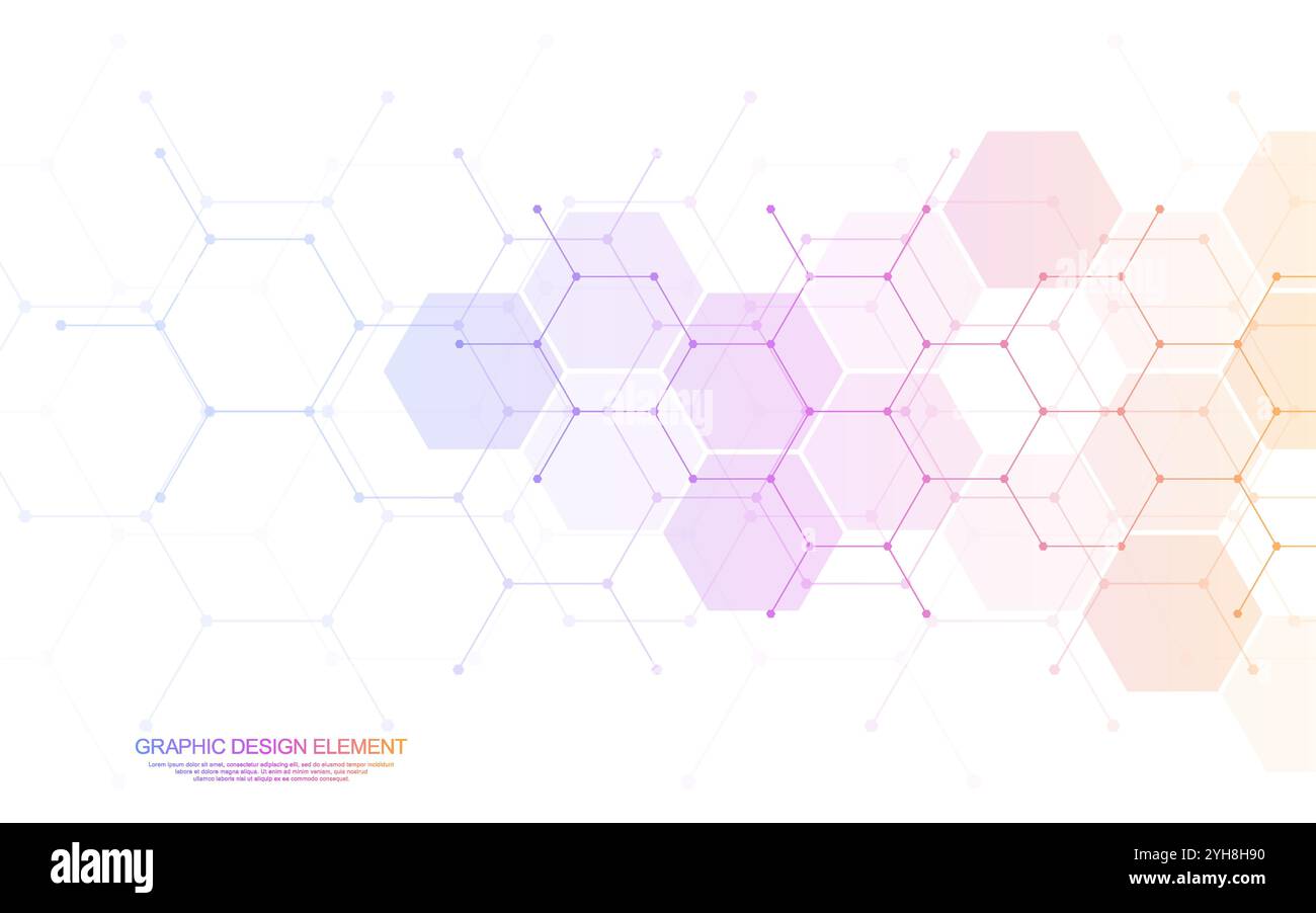 Abstract background and design element with hexagons pattern and ...