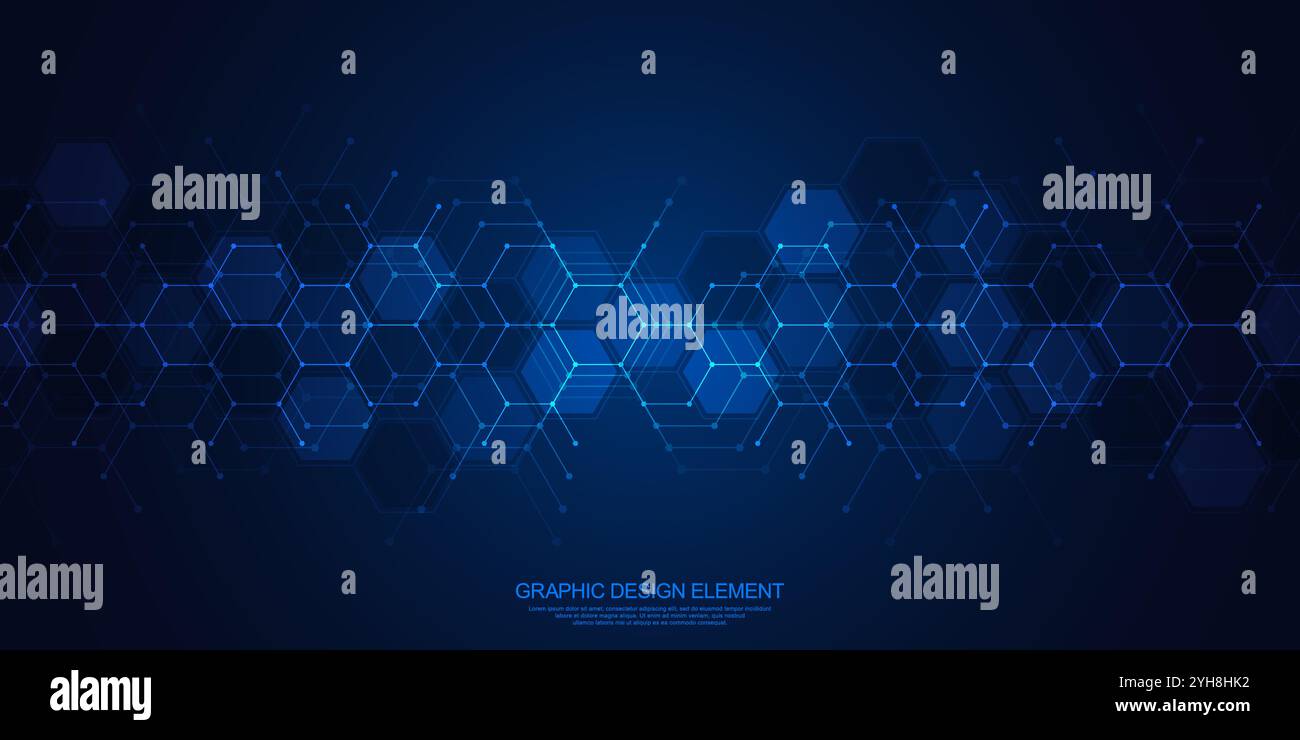 Abstract technology background and design element with hexagons pattern ...