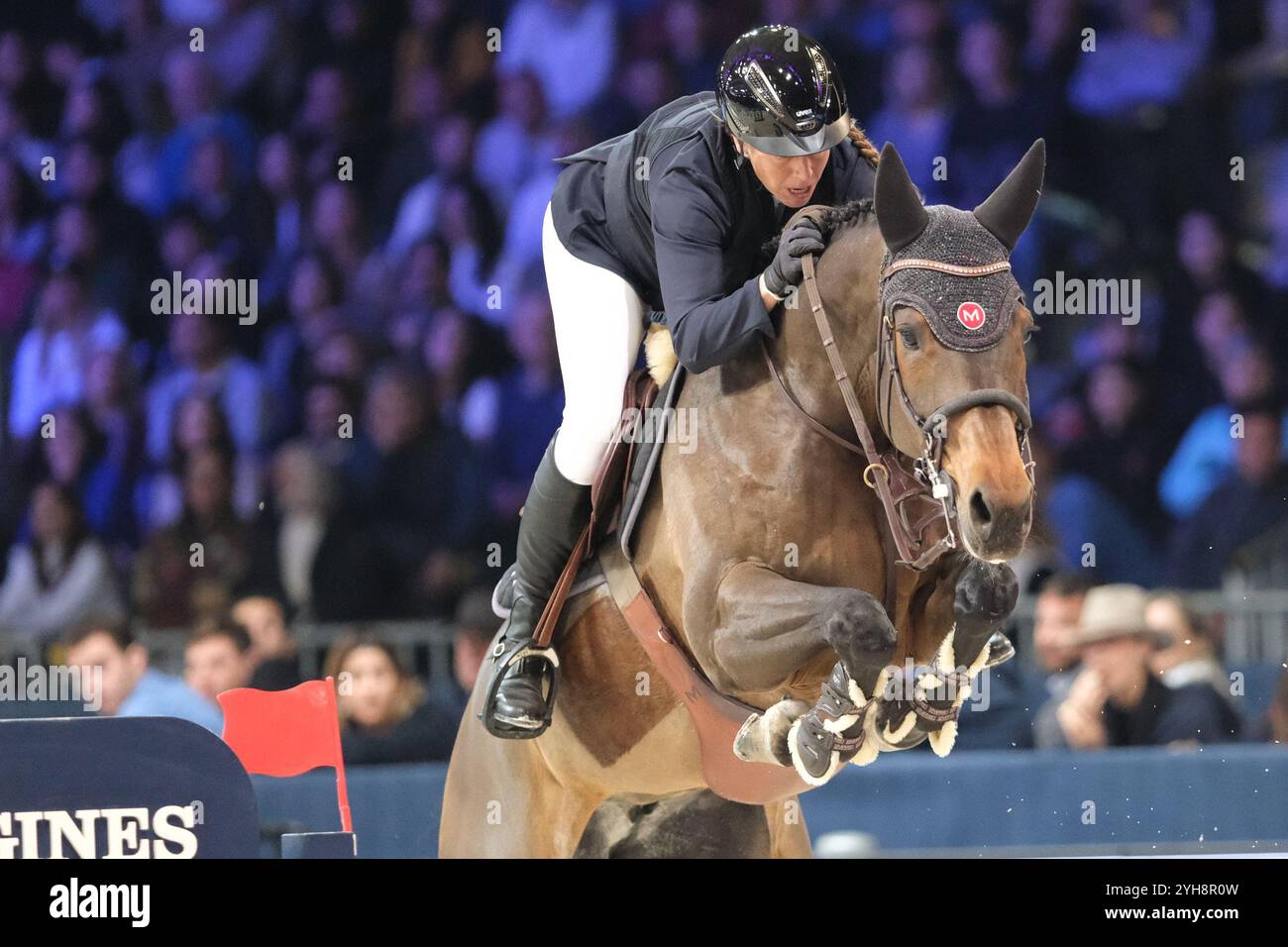 Barbara Schnieper riding Canice in action during CSI5*- W Longines FEI Jumping World Cup 2024 Gran Prix presented by KASK, at Pala Fimauto on November 10, 2024, Verona, Italy. Stock Photo