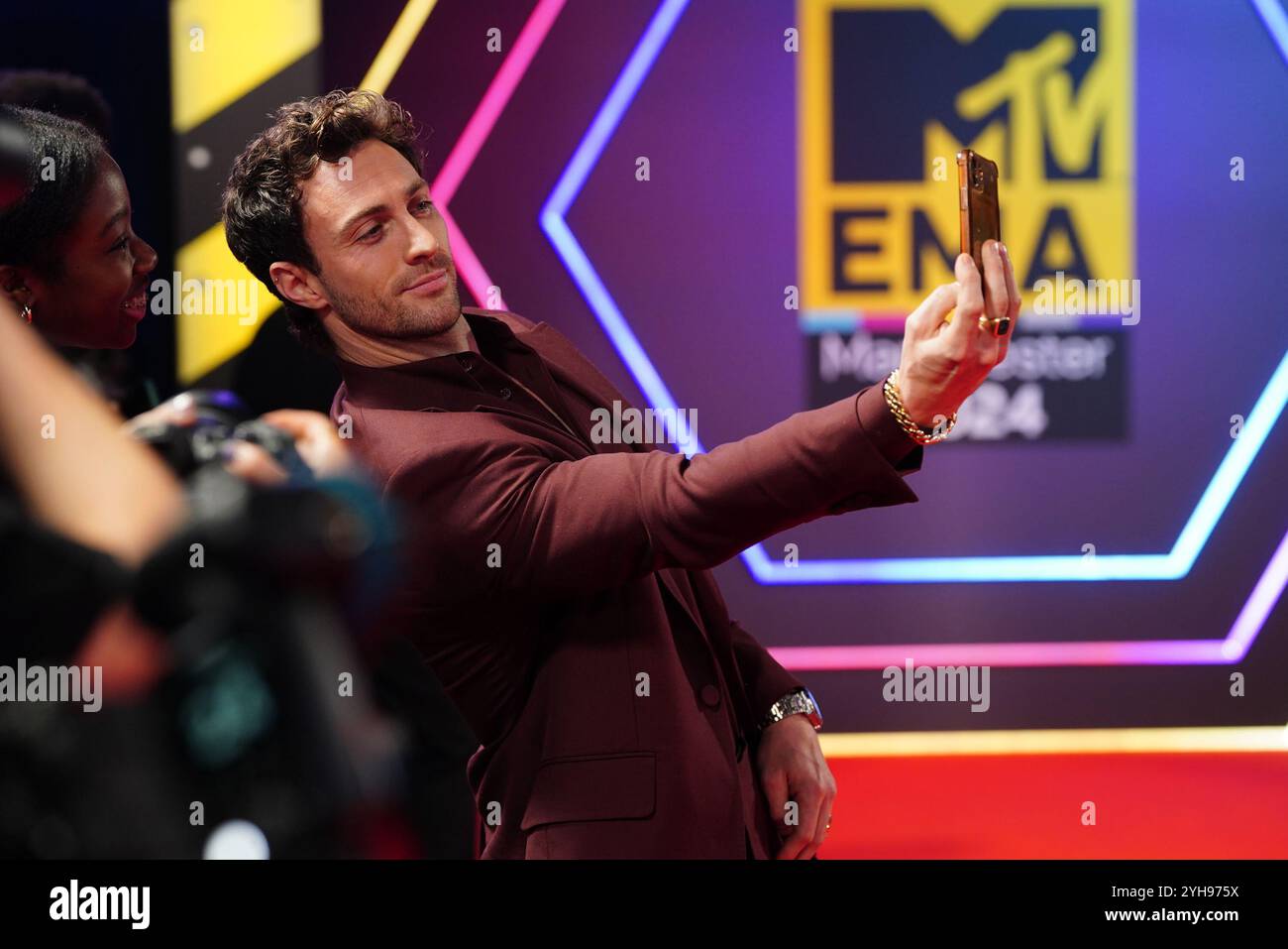 Aaron TaylorJohnson attending the MTV Europe Music Awards 2024 at the