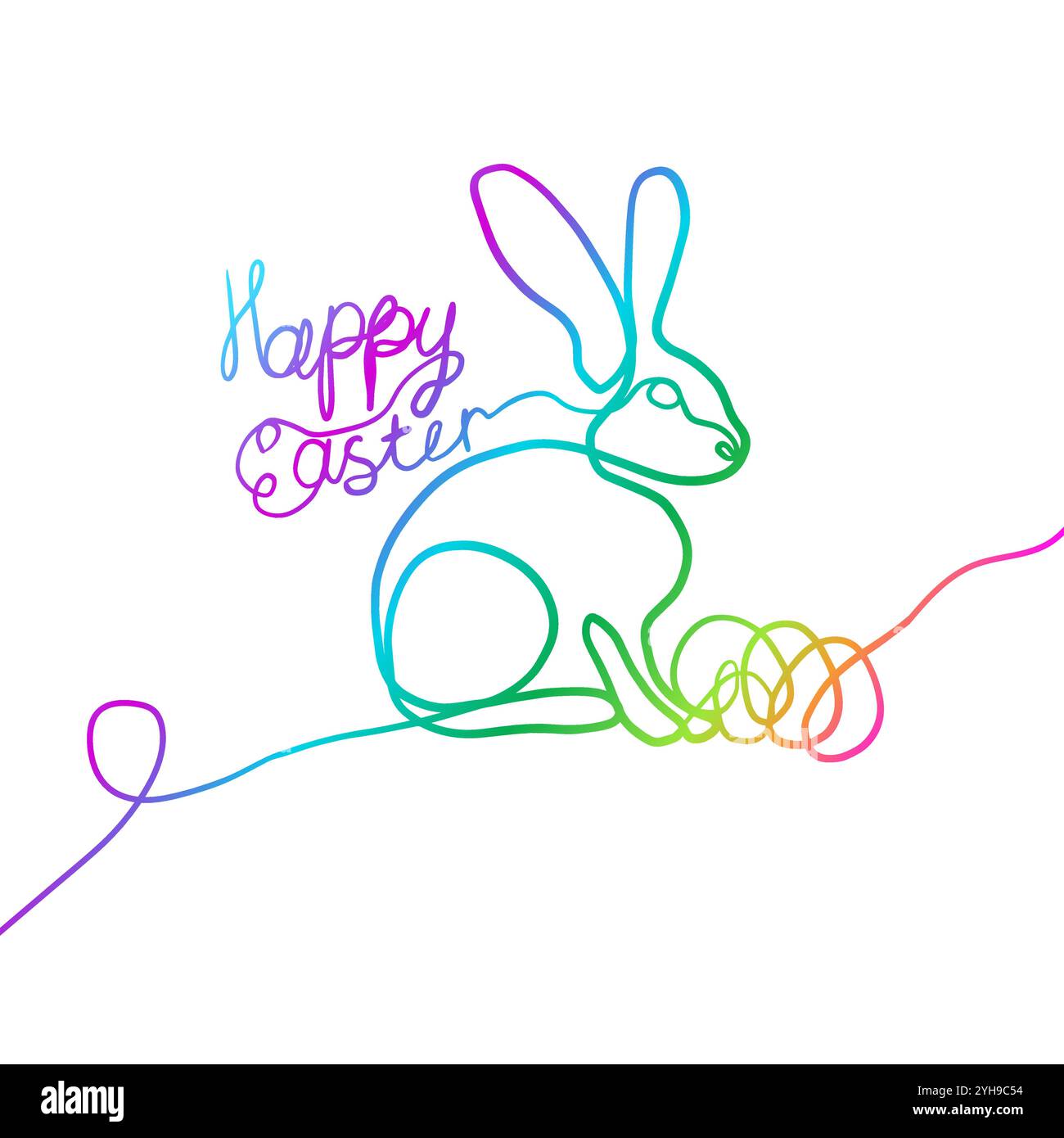 Rabbit easter in continuous Stock Vector Images - Alamy