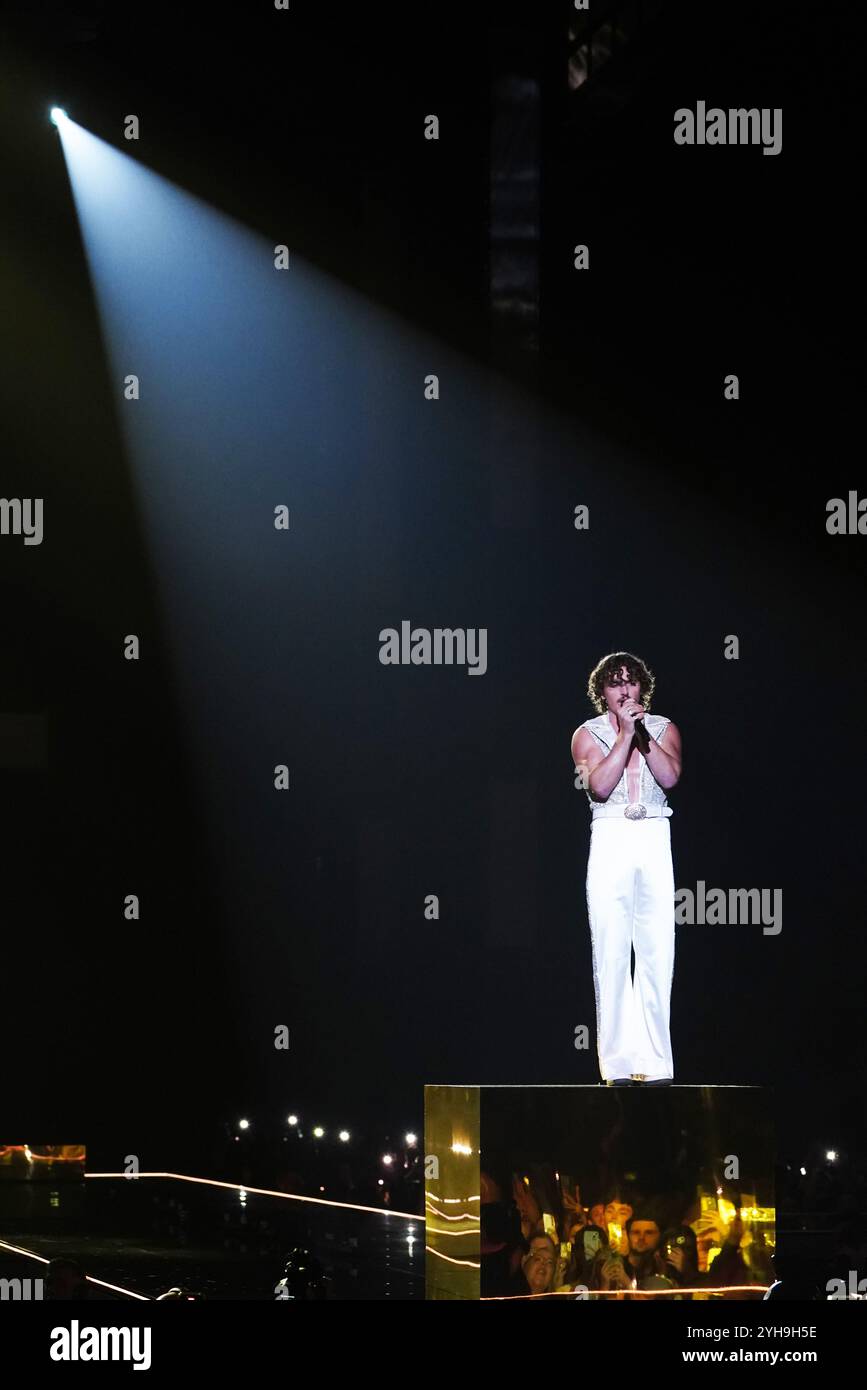 Benson Boone performs on stage at the MTV Europe Music Awards 2025 at