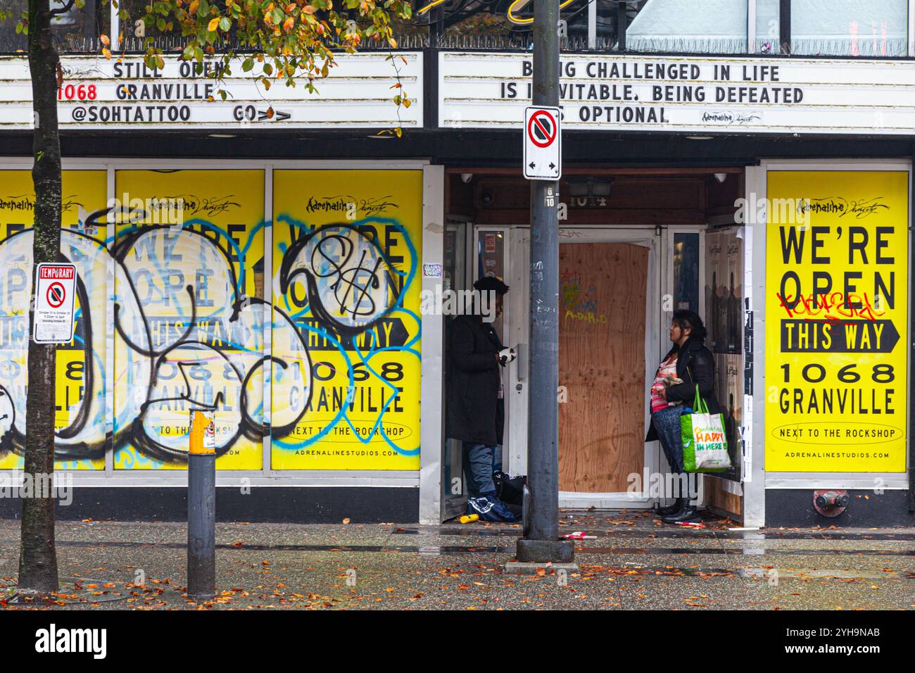 The rundown section of Granville Street in Vancouver Canada Stock Photo ...