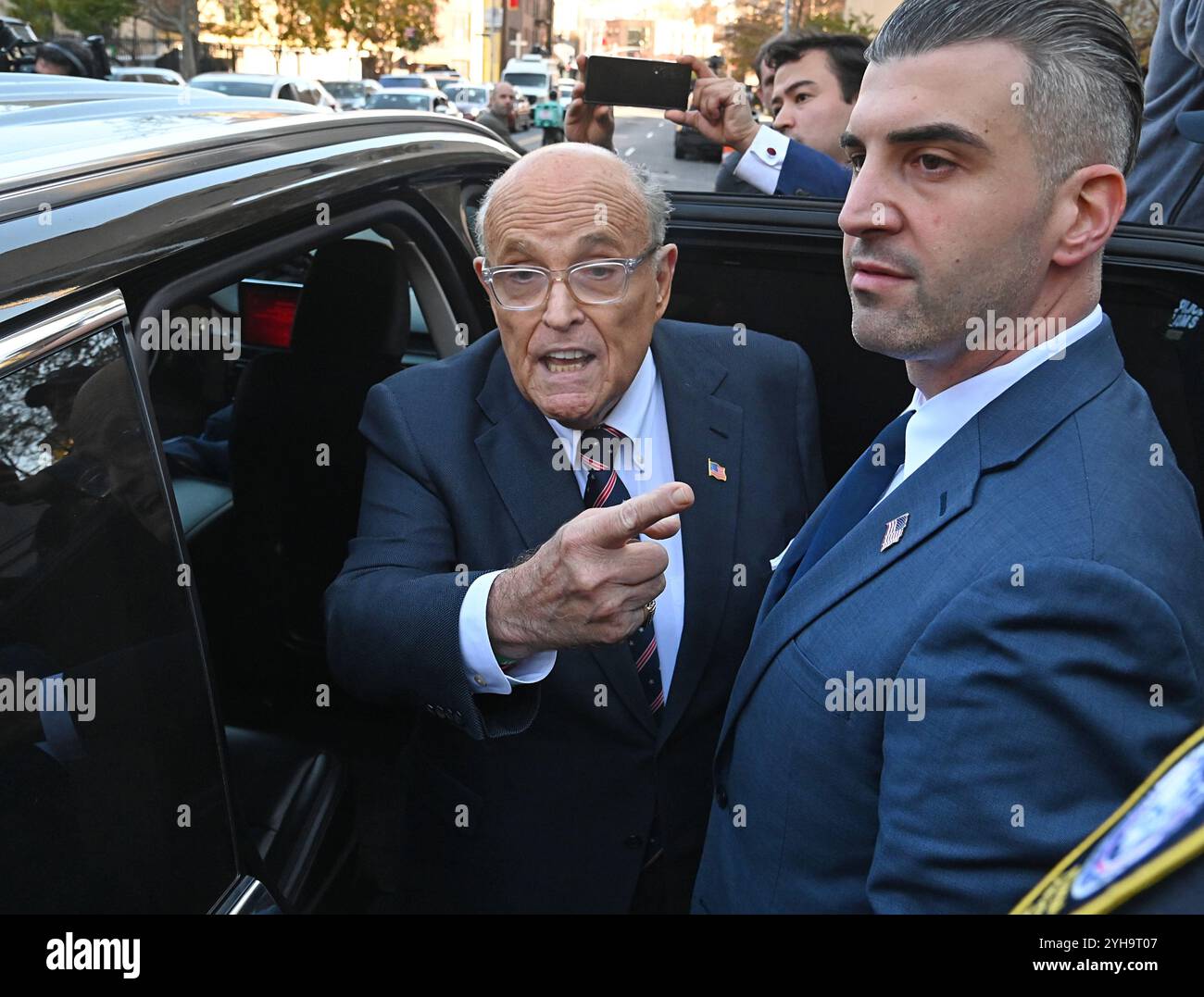 New York City, USA. 07th Nov, 2024. Former New York Mayor Rudy Giuliani ...