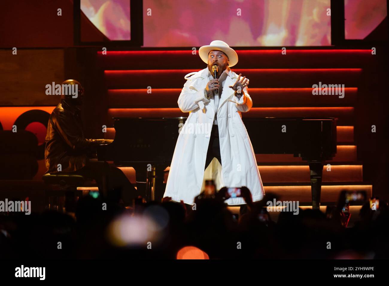 Teddy Swims performs on stage at the MTV Europe Music Awards 2024 at