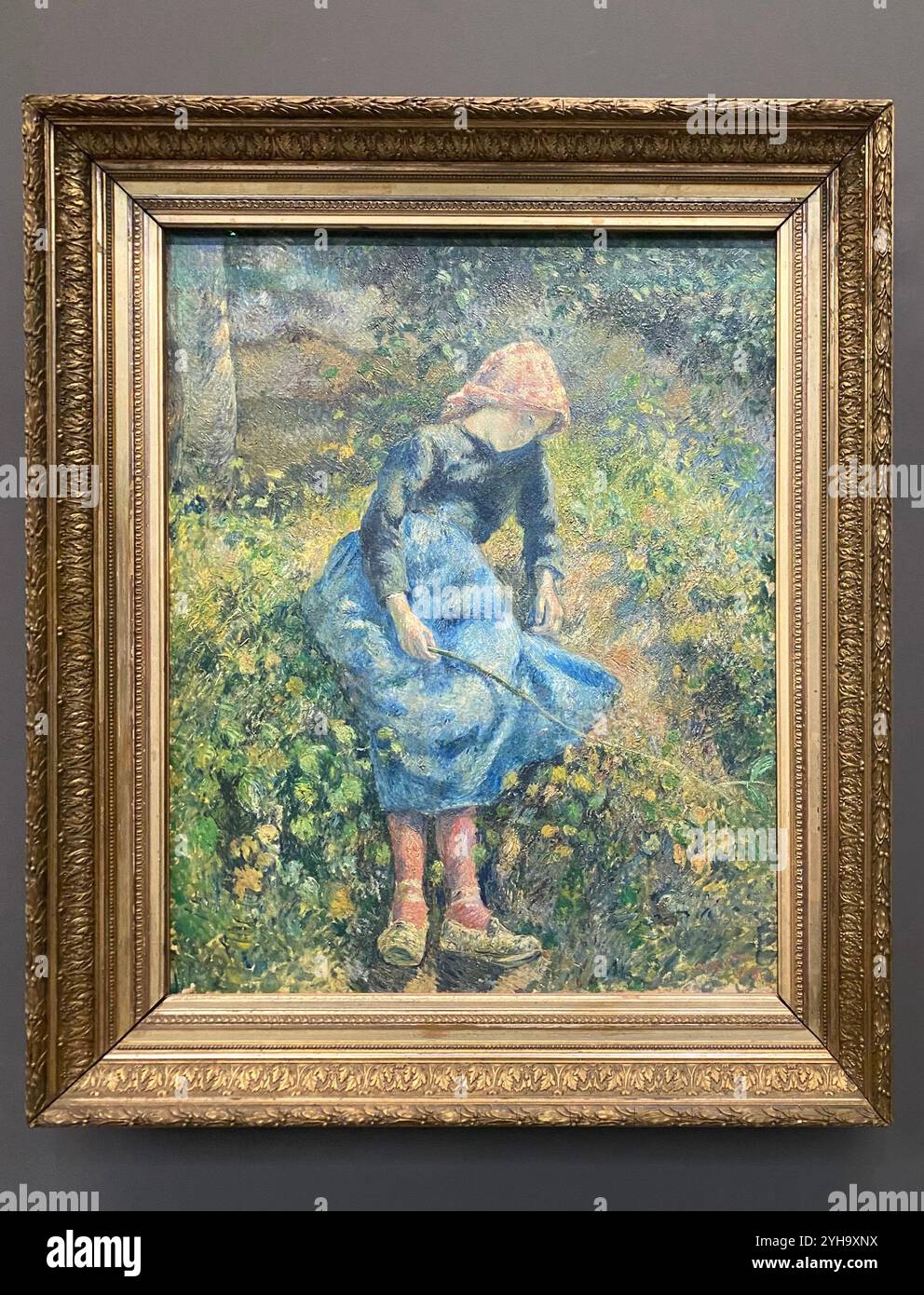 La Bergère - The Shepherdess Camille Pissaro 1881, jeune fille à la baguette ; paysanne assise - Smartphone Captured Stock Image La Bergère - The Shepherdess Camille Pissaro 1881, jeune fille à la baguette ; paysanne assise - Smartphone Captured Stock Image