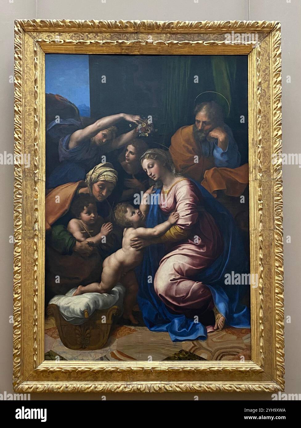 The Holy Family of Francis I, La Sainte Famille de François 1er - Raphael 1518 - Smartphone Captured Stock Image The Holy Family of Francis I, La Sainte Famille de François 1er - Raphael 1518 - Smartphone Captured Stock Image
