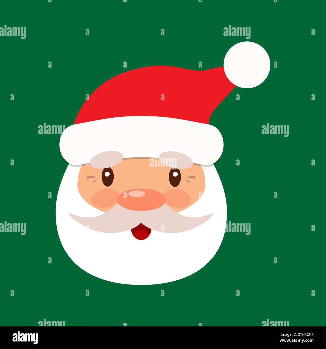 Cartoon Santa Claus head. Vector illustration Stock Vector