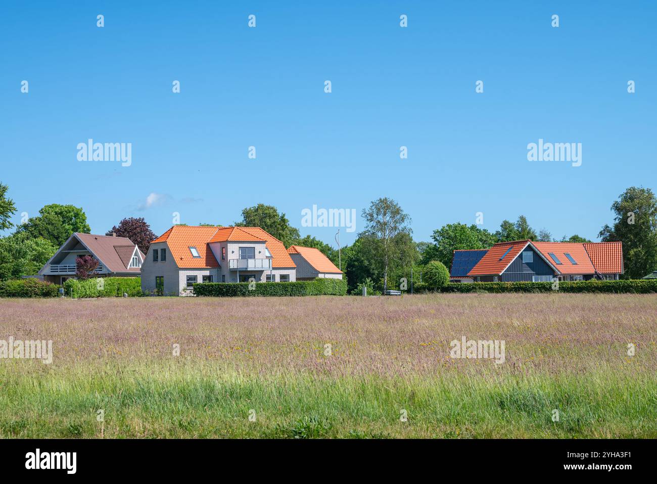 Buildings in town of Asaa in Northern Jutland in Denmark Stock Photo ...