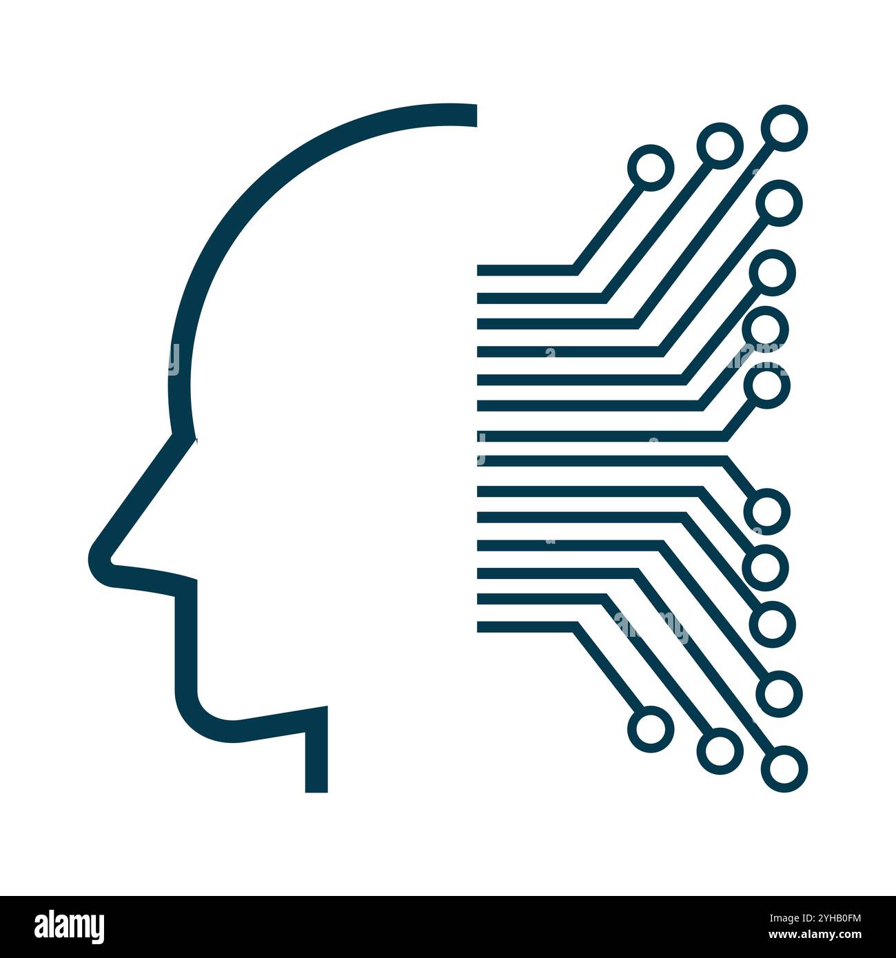AI head chip icon design, isolated AI head vector symbol for graphic design, symbol, web site, vector illustration Stock Vector