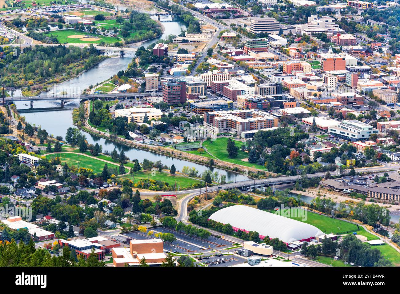Aerial view of Missoula Montana Stock Photo Alamy