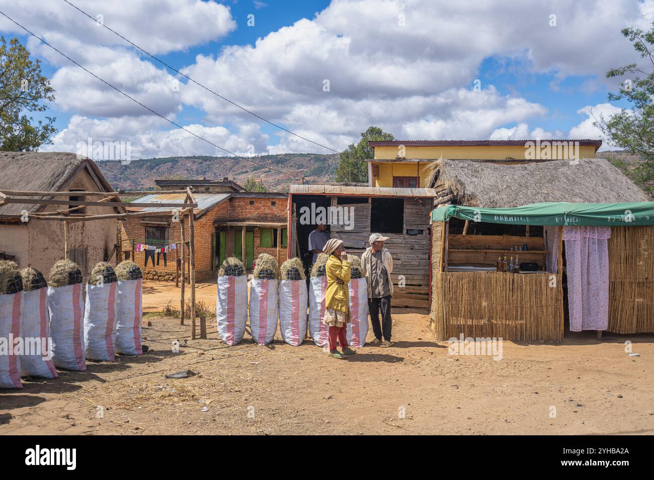 Madagascar Rual Isalo National Park, Madagascar - August 30, 2024: Villagers standing ...