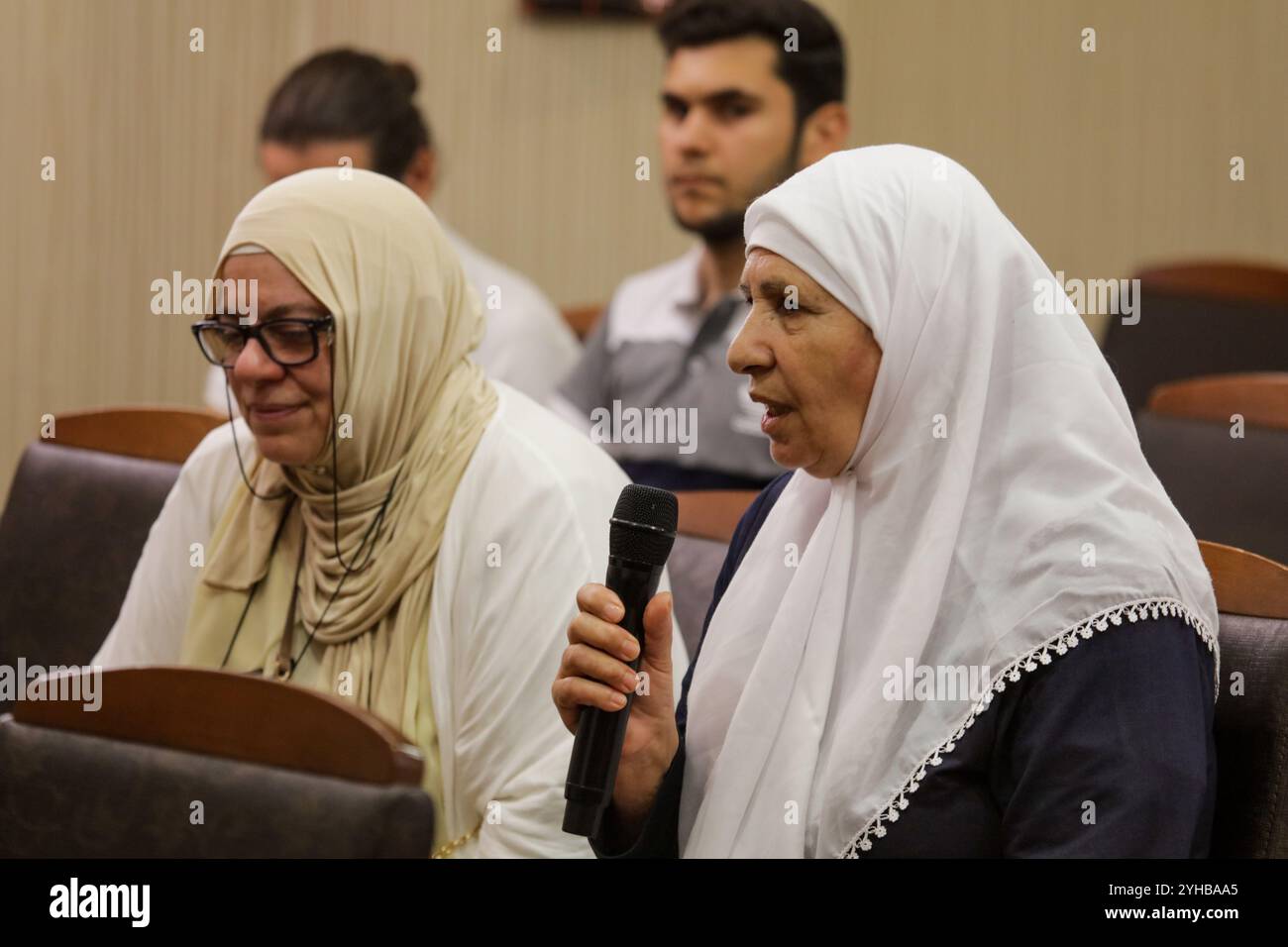 June 18, 2022, Gaziantep, Turkey: Gaziantep, Turkey. 18 June 2022.  IMAGESLIVE Zakariya Yahya introduces the film documentary 