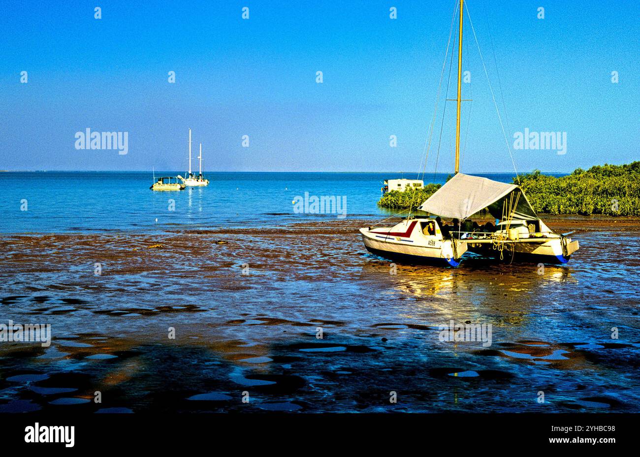 Moored small boats, Northwest Australia Stock Photo