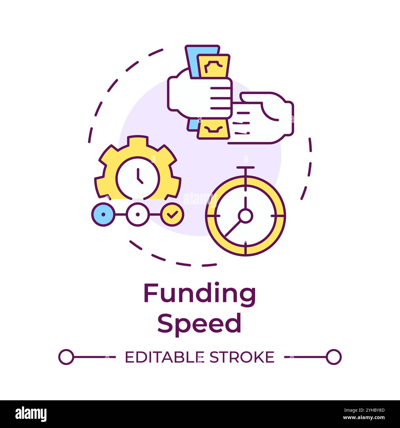 Funding speed multi color concept icon Stock Vector