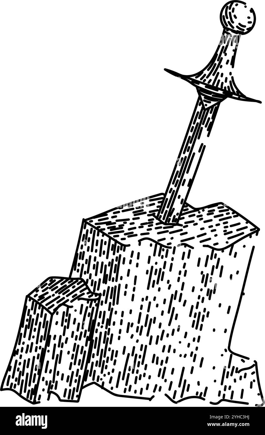 Arthur merlin magic sword Stock Vector Images - Alamy