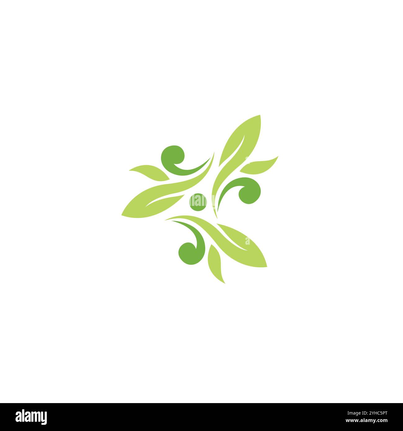Three Leaf Abstract Logo Design. Leaf Nature Organic Icon Stock Vector