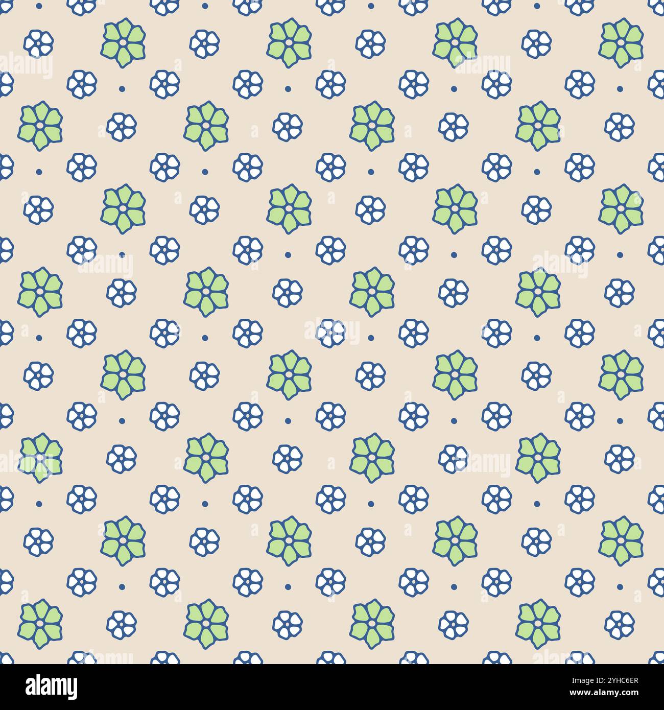 Seamless pattern with ditsy florals on black background Stock Vector