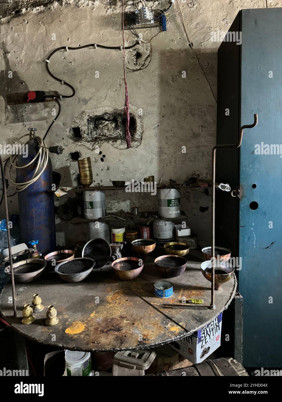 Workshop copper ware - Smartphone Captured Stock Image