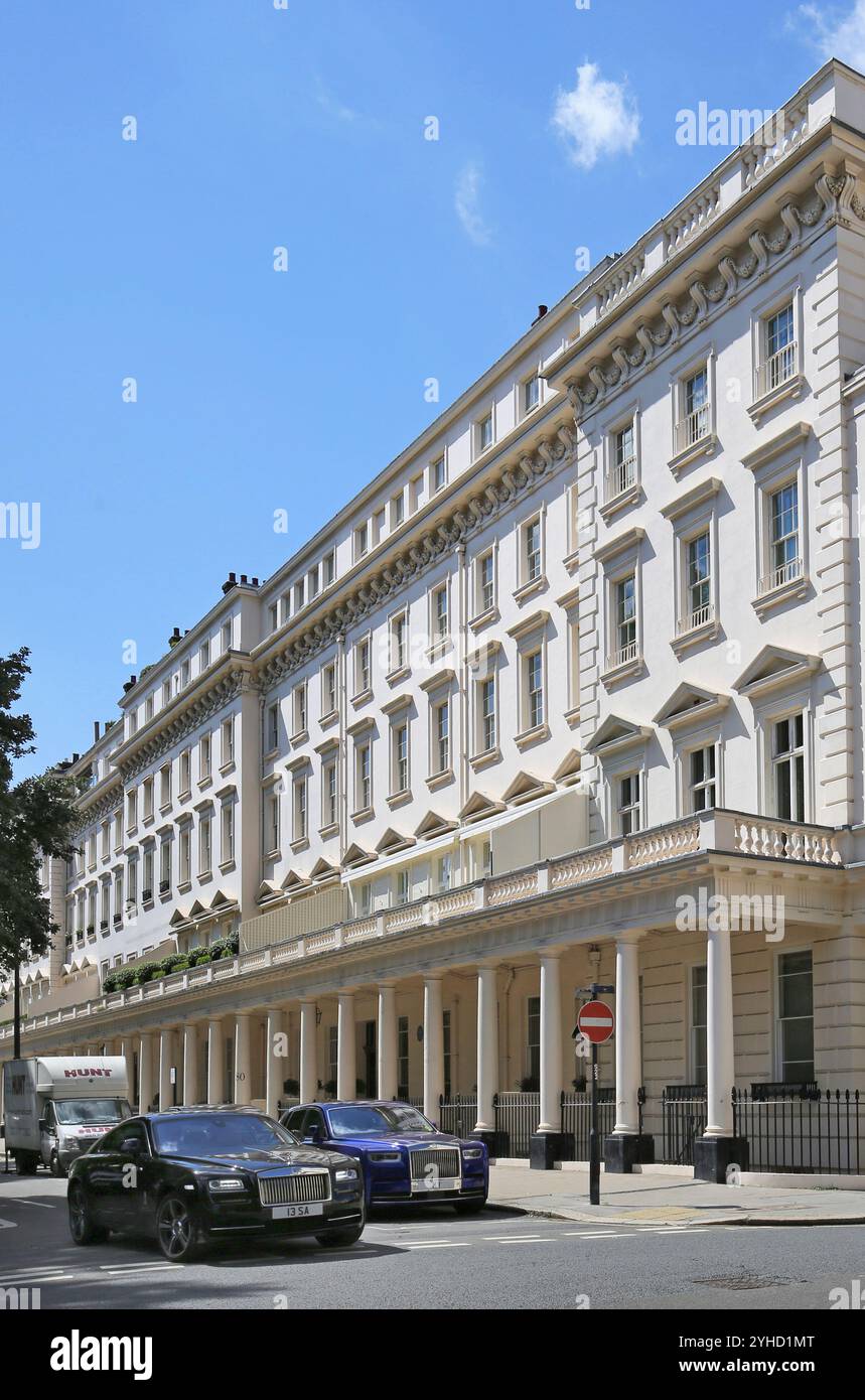 Rolls Royce cars in Eaton Square, Belgravia, London. One of the UKs most expensive streets. Stock Photo