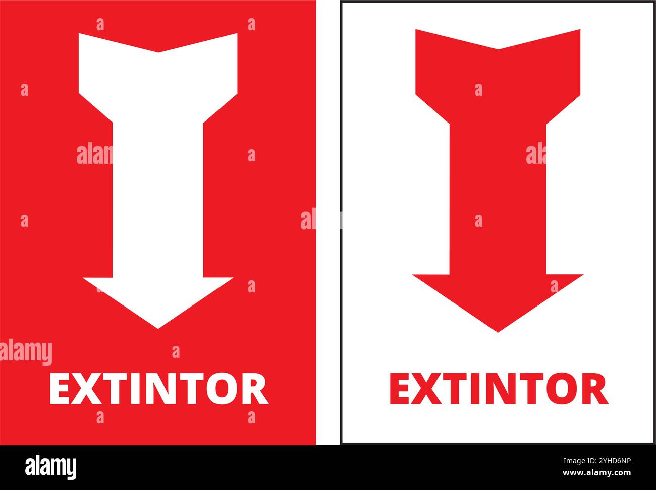 Extintor banners on a white background (trad. Fire extinguisher ) Stock Vector