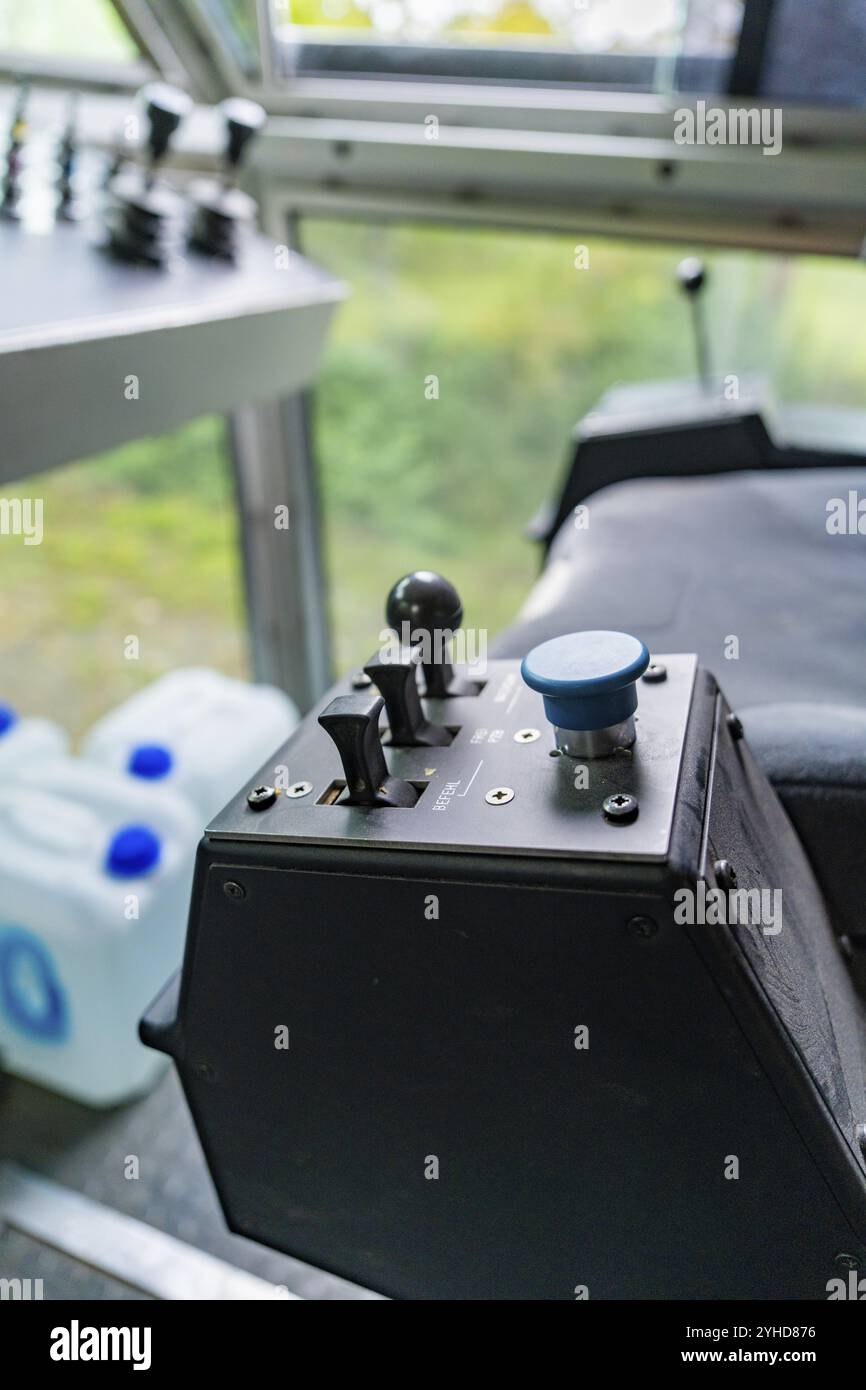 Two train control levers hi-res stock photography and images - Alamy