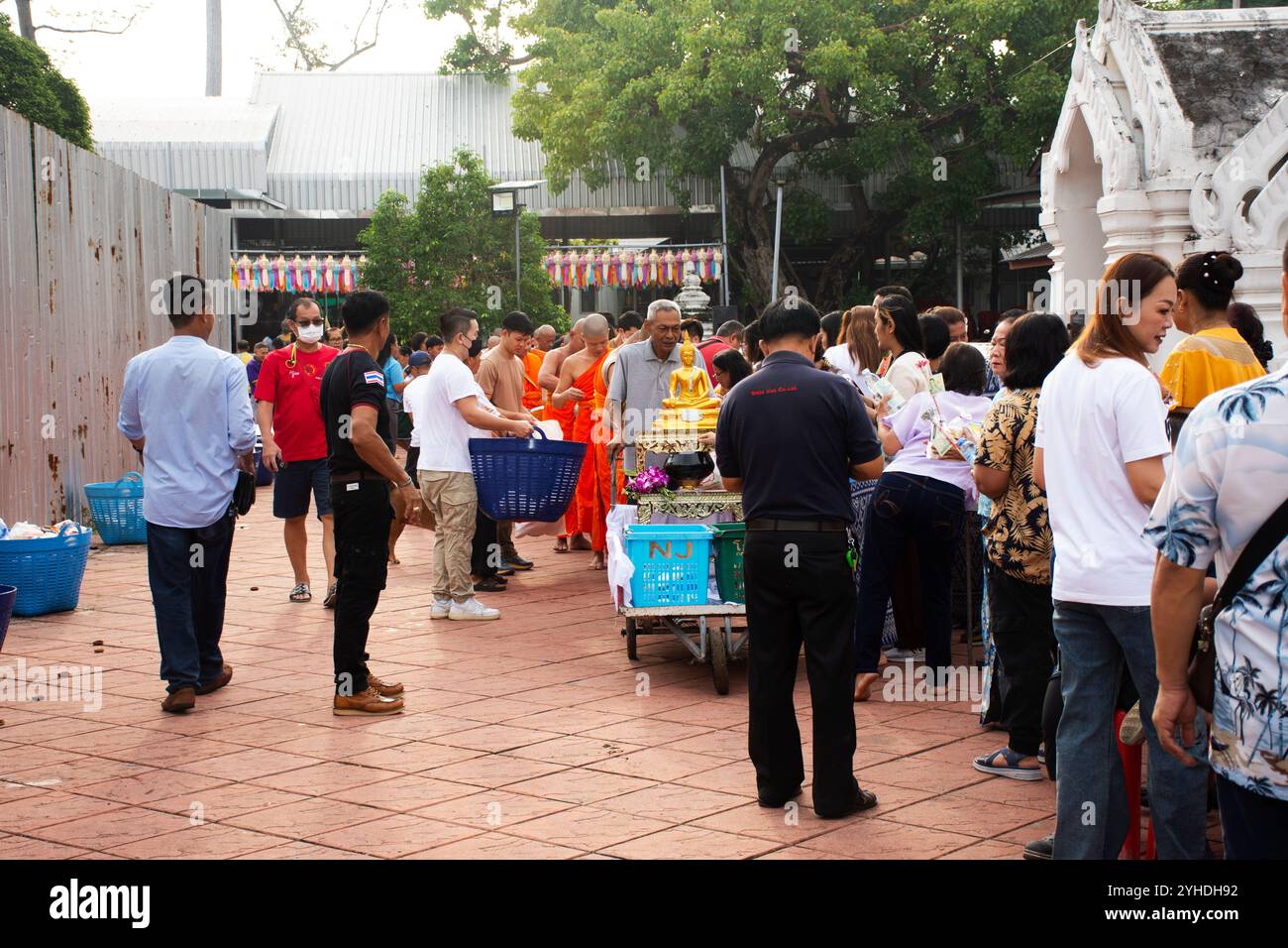 Precepts Robe Buddhist priests monastery Kathin ceremony for Local thai people ...