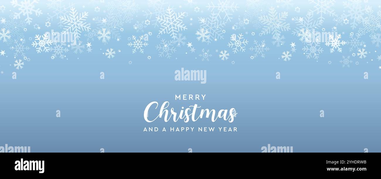 blue christmas banner with snowflake border vector illustration Stock ...