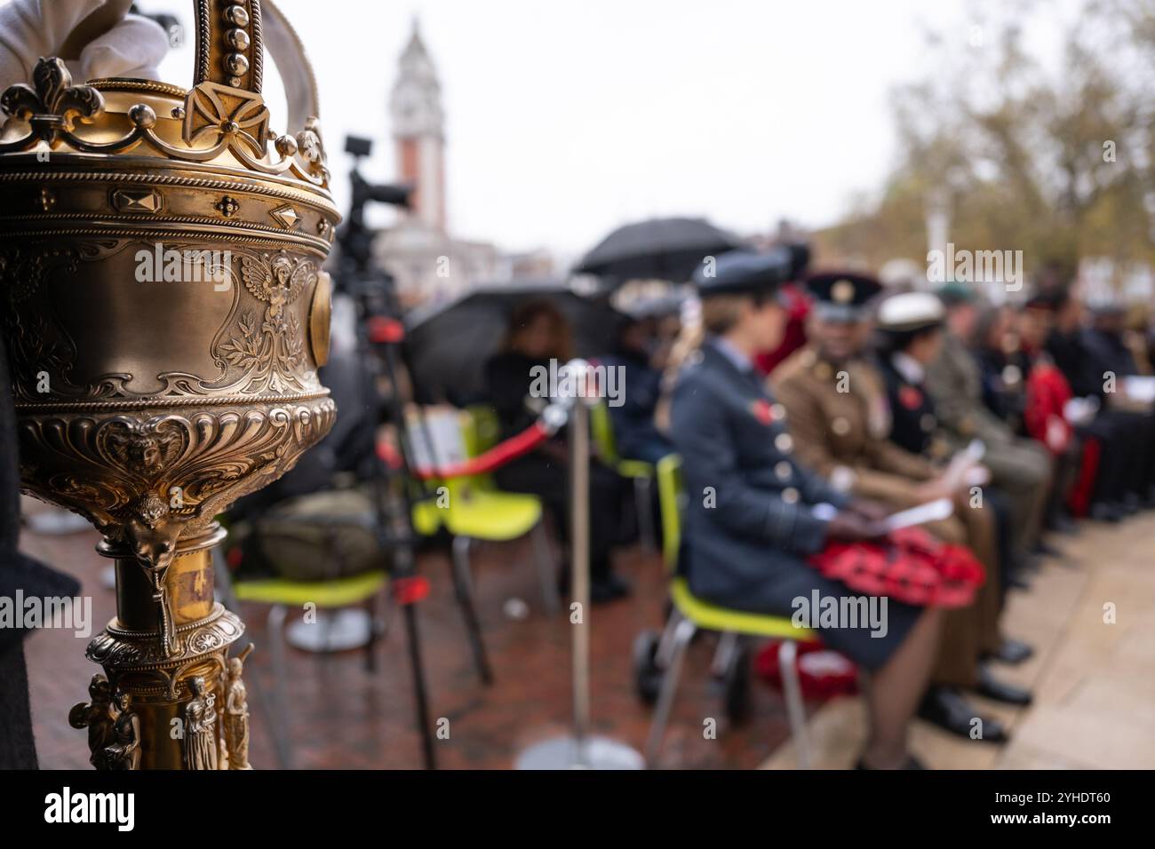 A special Remembrance Day service commemorating the community the African and Caribbean service men and women, and all those who served in both World Wars. Stock Photo