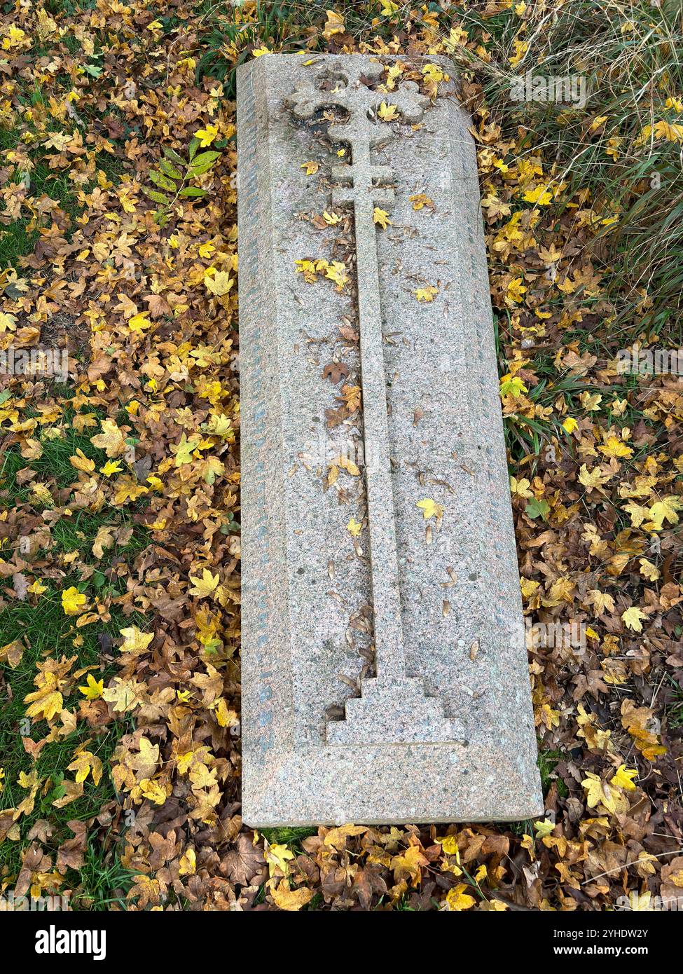 Grave of Edward Fitzgerald in churchyard, Boulge, Suffolk ,England, UK - Smartphone Captured Stock Image
