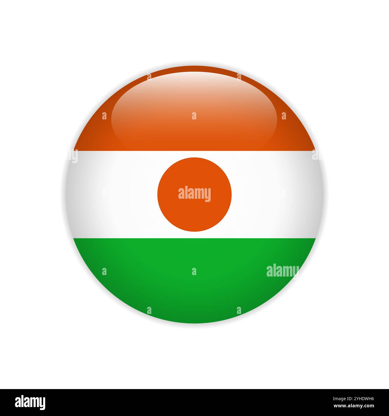 Flag Niger button Stock Vector