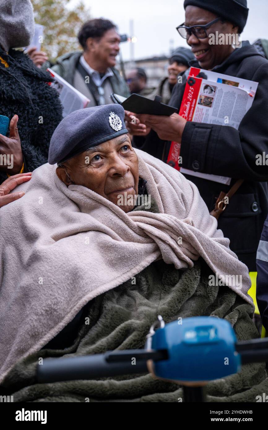 A special Remembrance Day service commemorating the community the African and Caribbean service men and women, and all those who served in both World Wars. Stock Photo