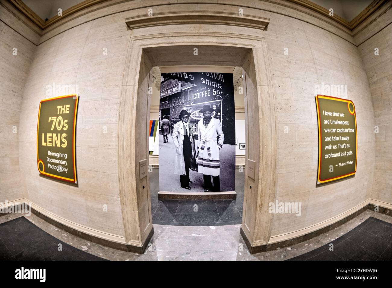 WASHINGTON DC, United States — The '70s Lens: Reimagining Documentary Photography exhibition at the National Gallery of Art showcases the transformation of documentary photography during the 1970s. Running from October 6, 2024, to April 6, 2025, this comprehensive exhibition features approximately 100 works by over 80 artists who redefined photographic documentation during a period of significant social change. Stock Photo