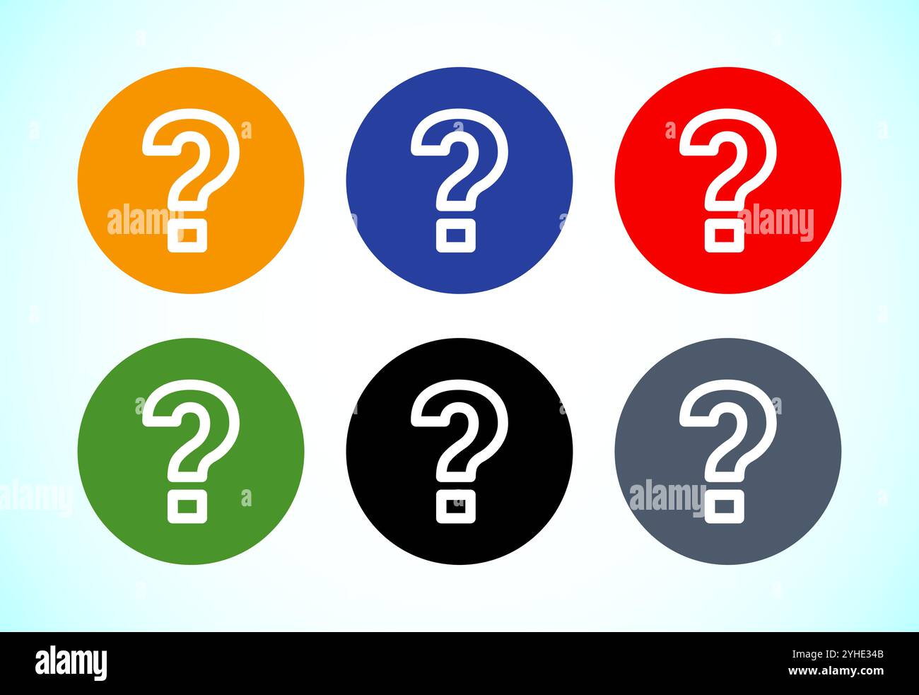 Question mark flat icon set for apps and websites Stock Vector Image ...