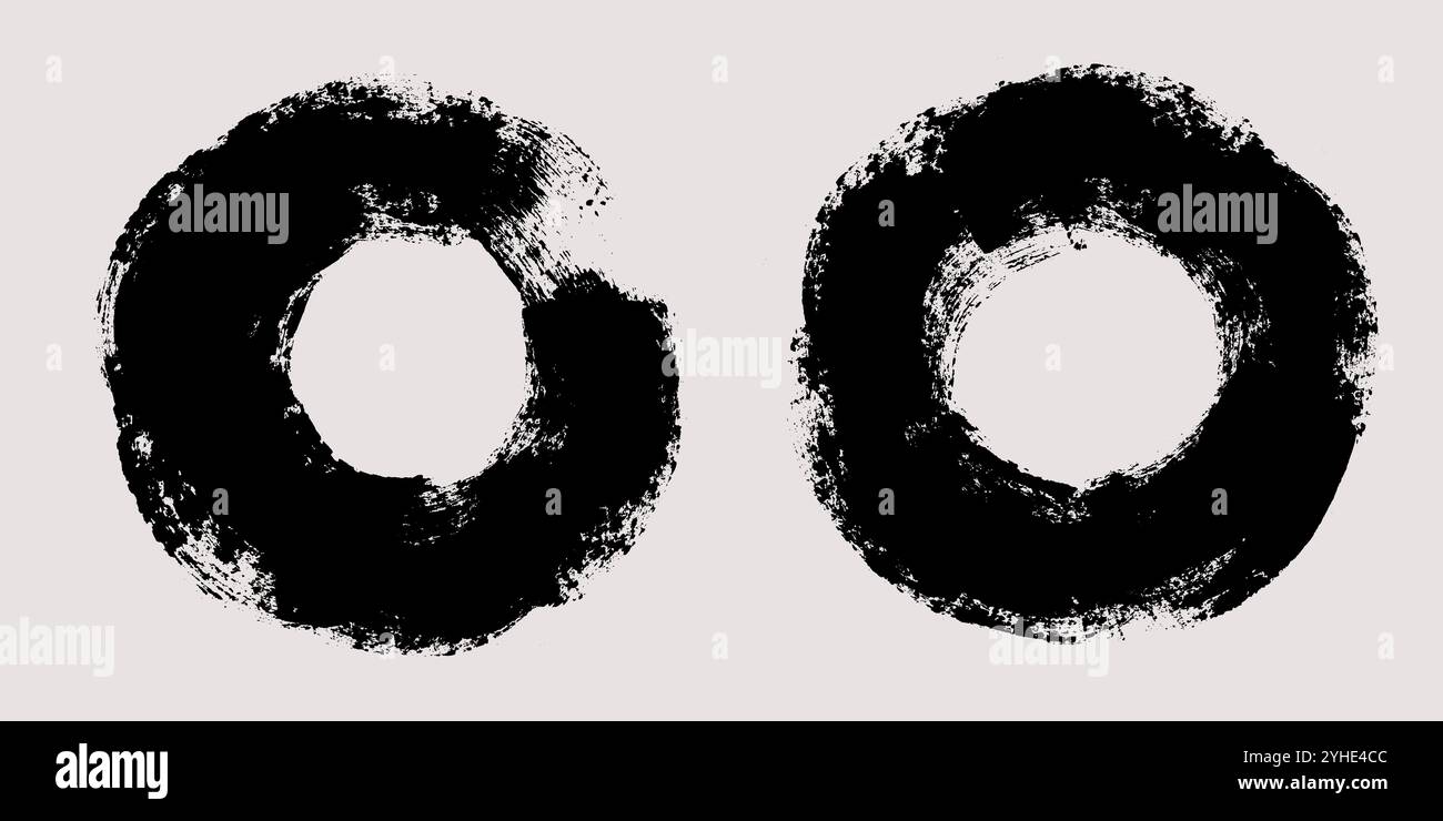Circle brush stroke vector. Painted circle frame Stock Vector Image ...