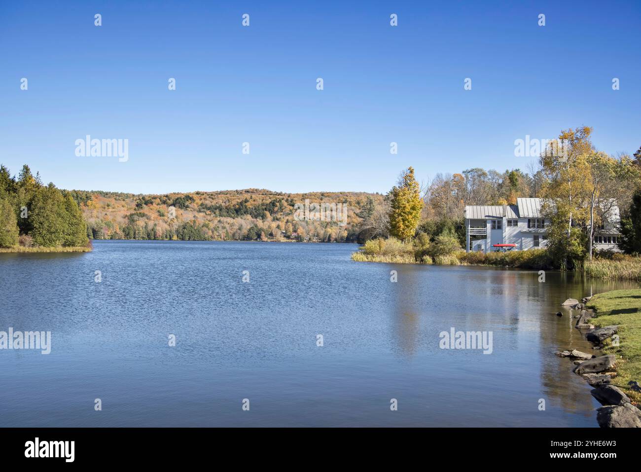 silver lake in the small town of barnard in vermont usa Stock Photo