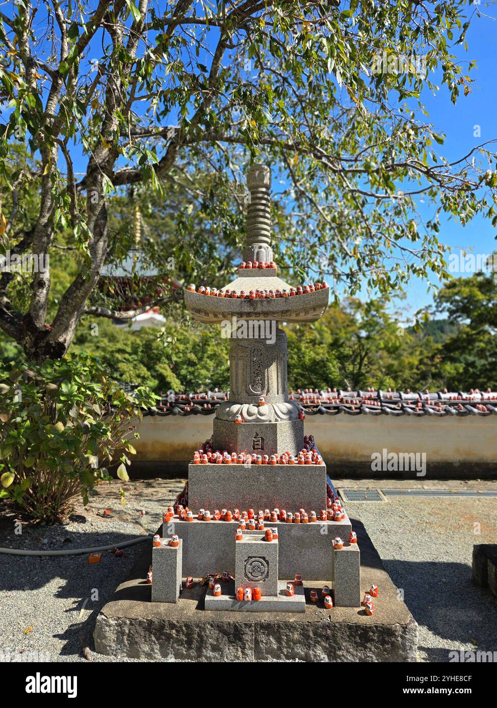 Stone pagoda at Katsuo-ji Temple of daruma, Kyoto, Japan - Smartphone Captured Stock Image