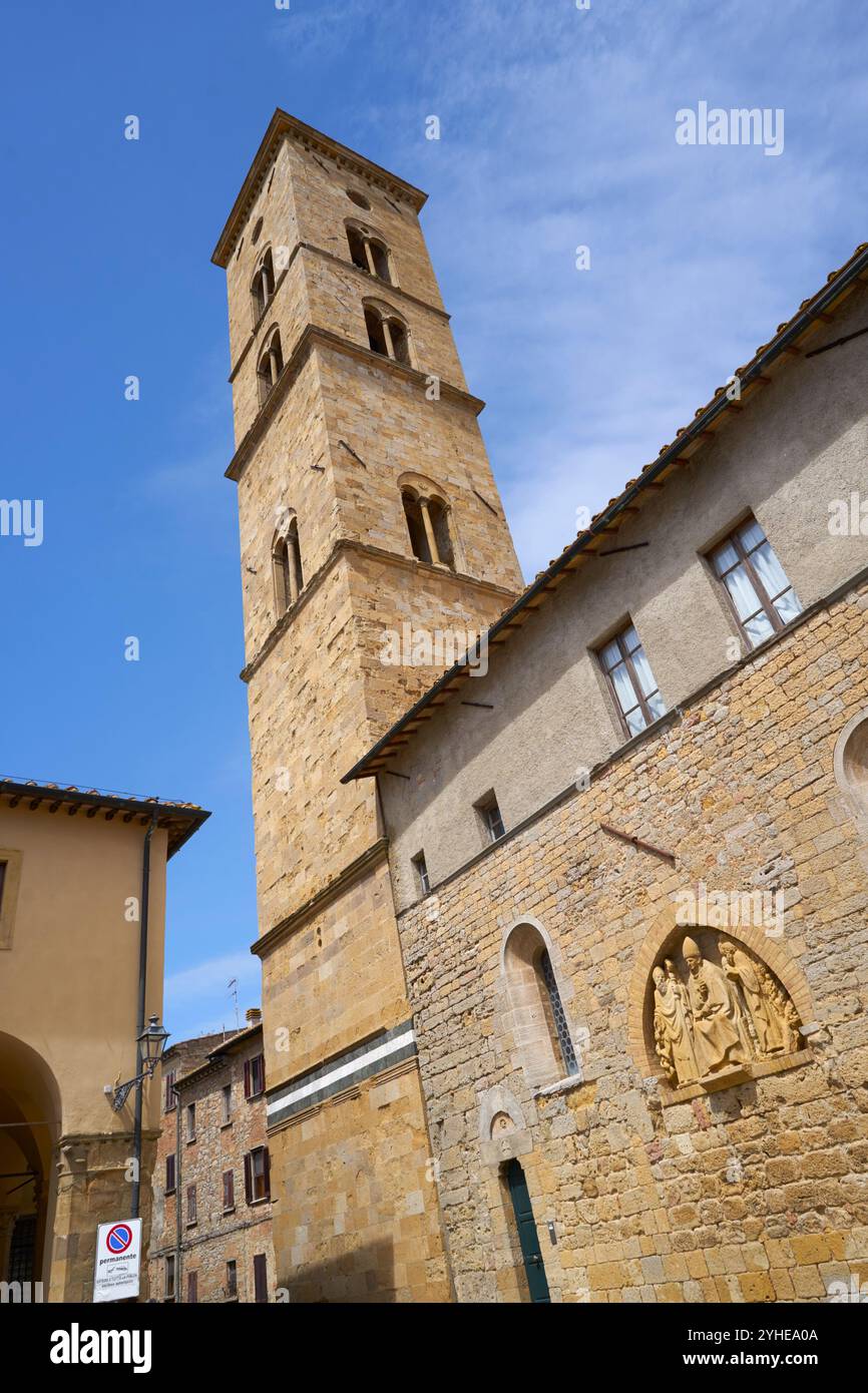 Italy, Tuscany, Volterra, Cathedral of Santa Maria Assunta, campanile Stock Photo