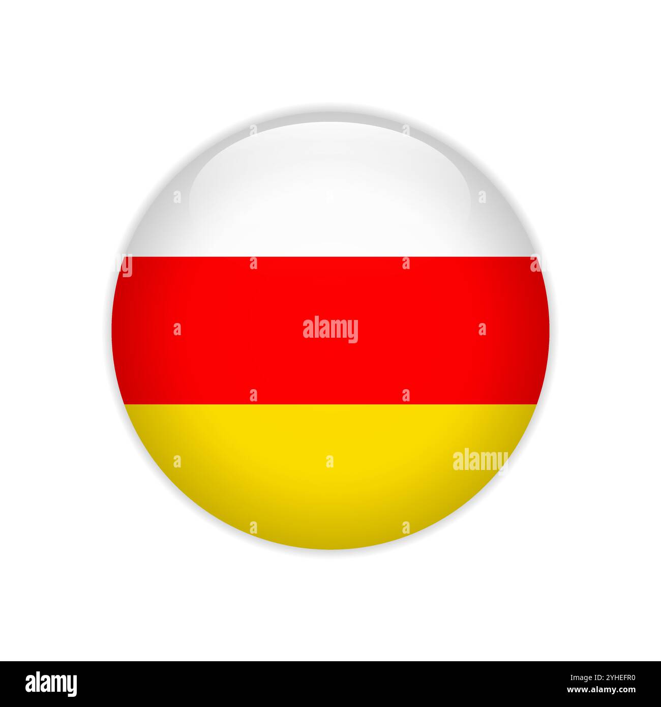Flag of South Ossetia button Stock Vector