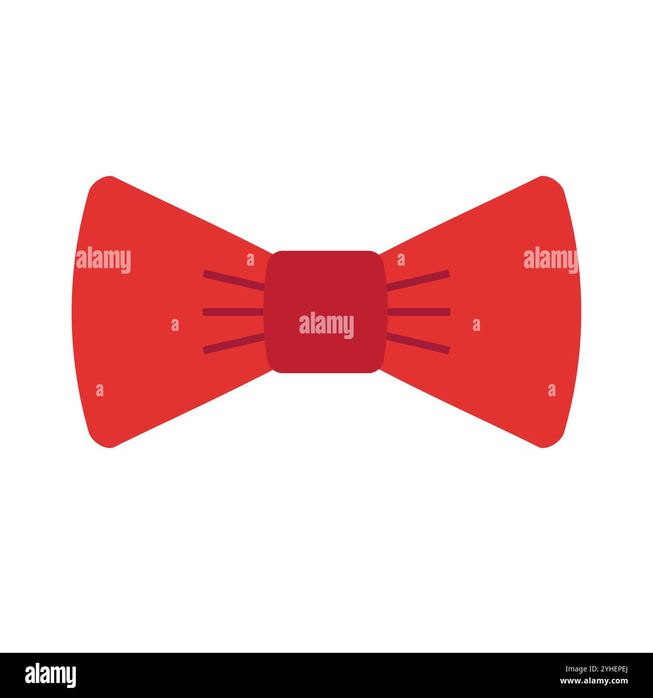 Vector flat red colored bowtie isolated on white background Stock Vector