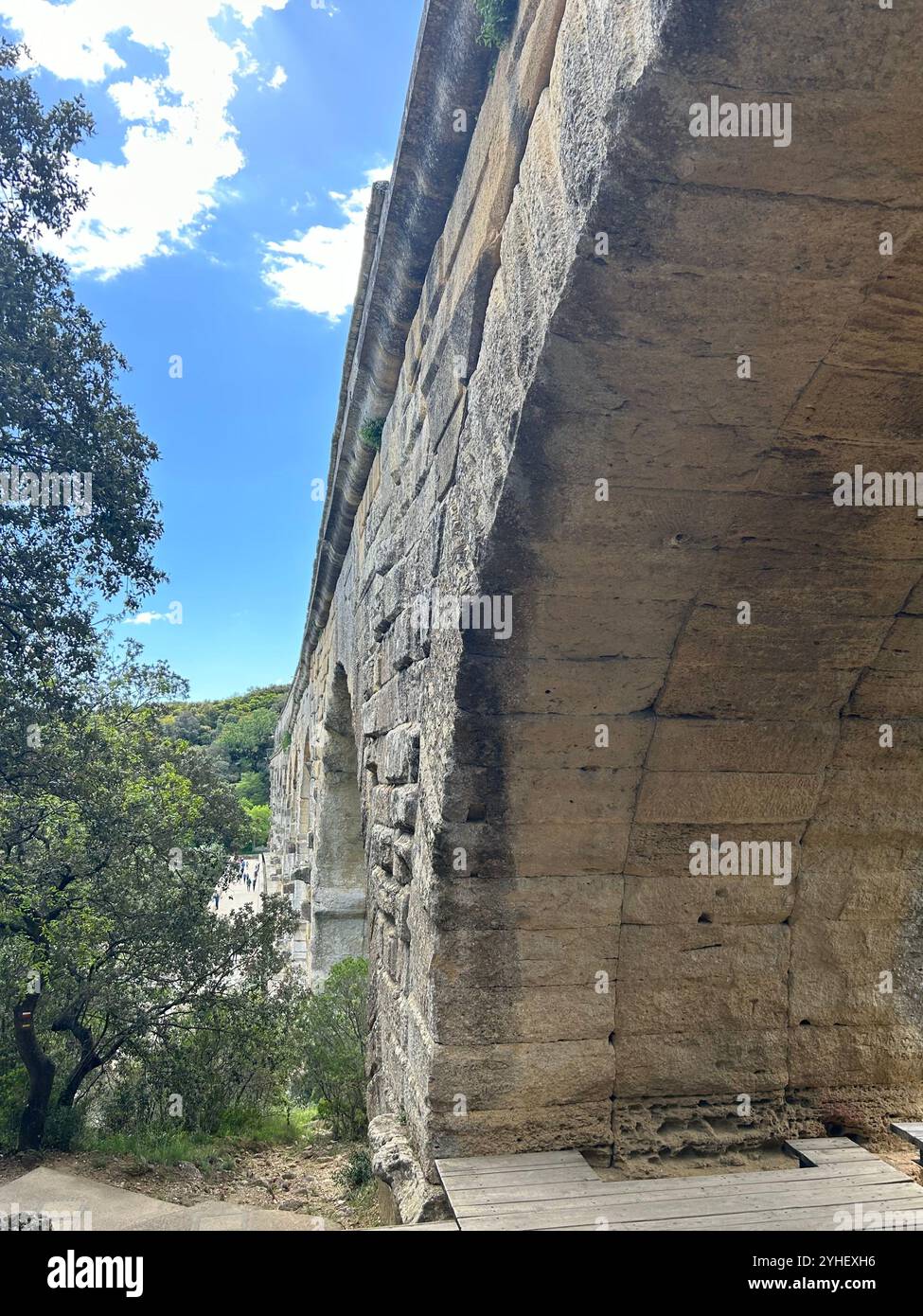 Pont du Gard - Ancient Roman Aqueduct - Smartphone Captured Stock Image