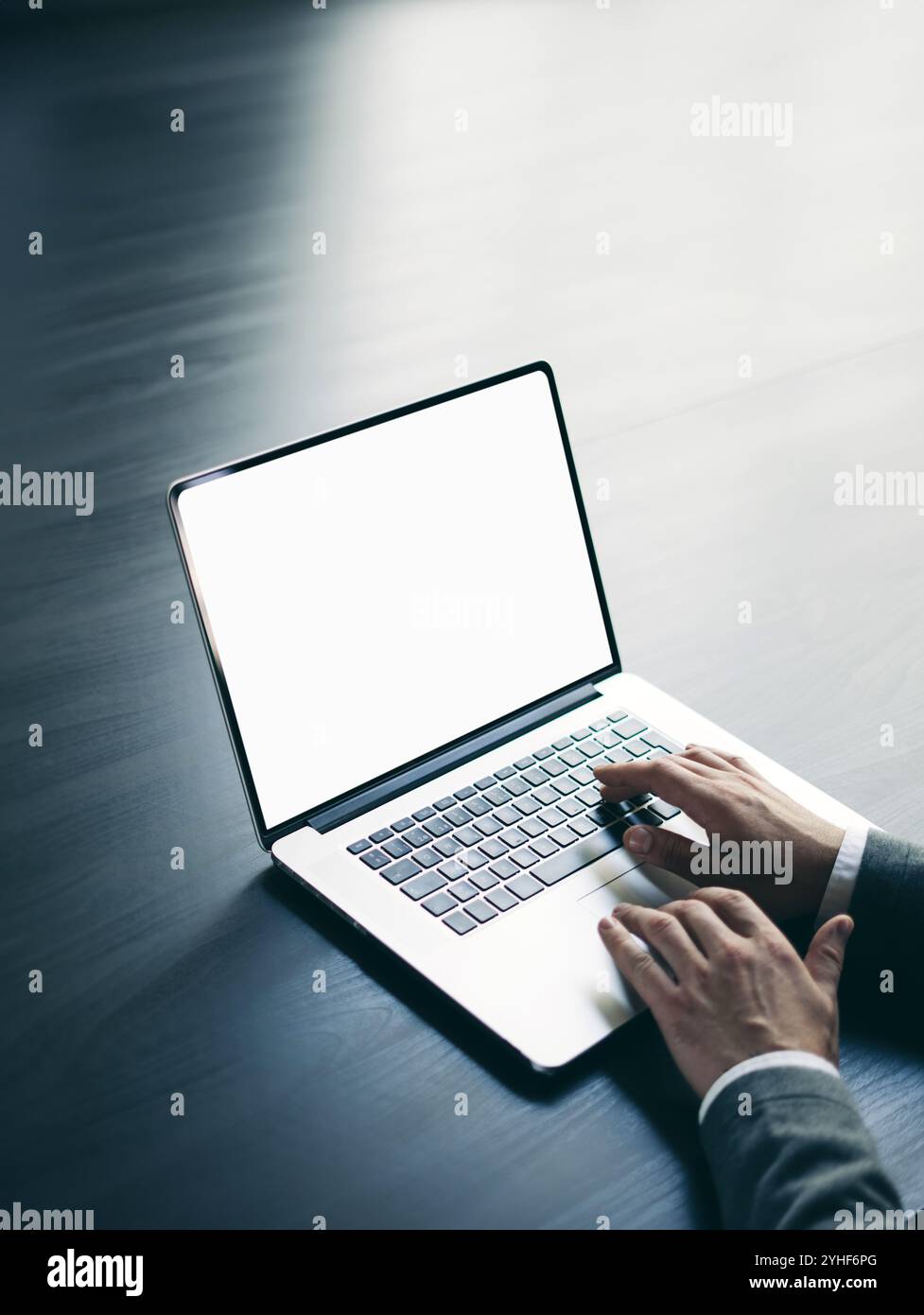 Man hands using mockup computer hi-res stock photography and images - Alamy