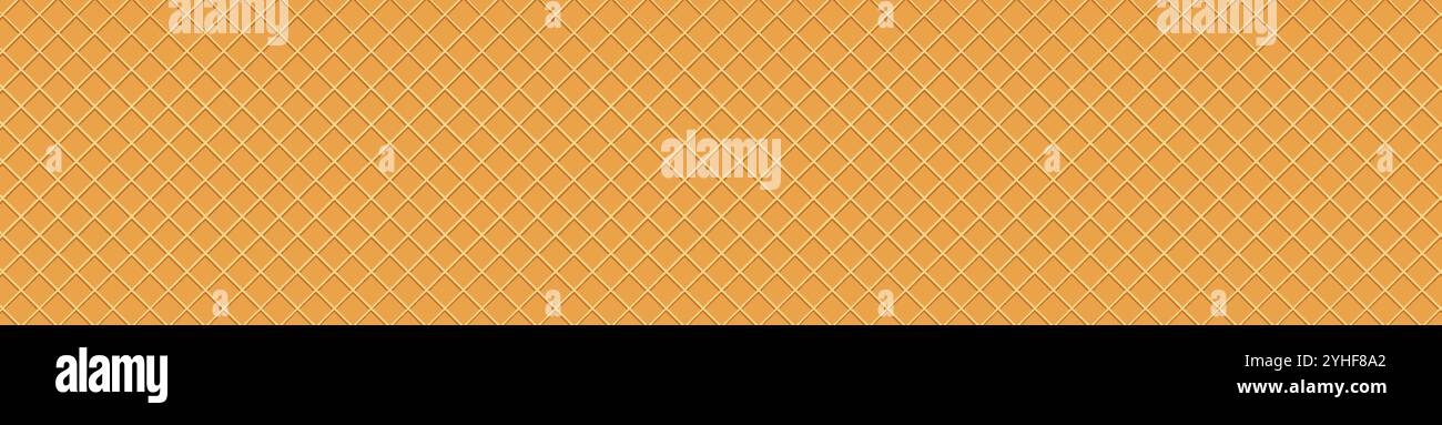 Waffle cone texture with ice cream and wafer backgrounds. Flat vector ...