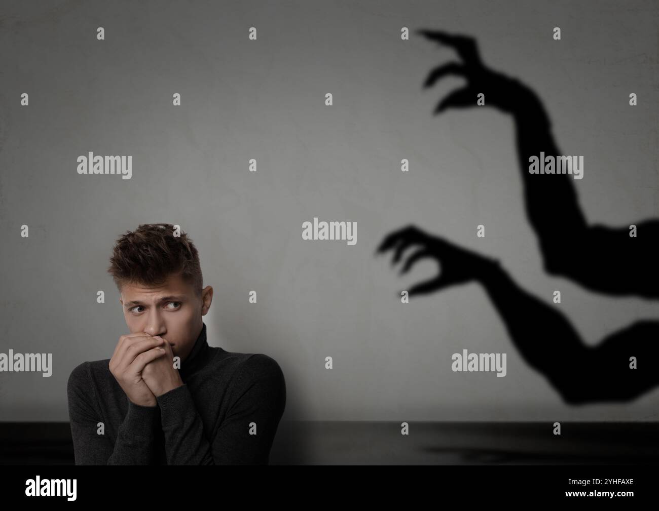Man depression wall silhouette hi-res stock photography and images - Alamy