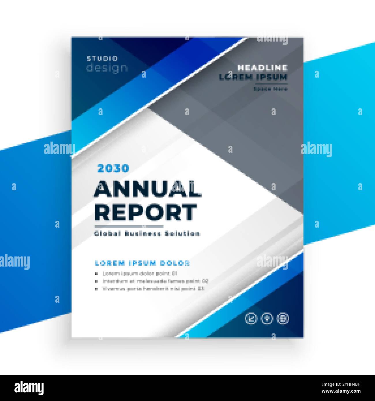 abstract blue modern business annual report design Stock Vector Image ...