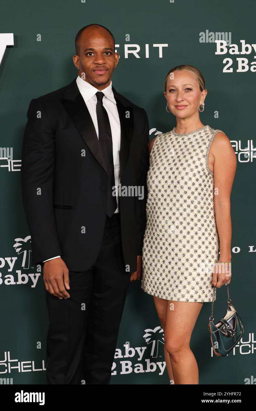 Geoff Ogunlesi and Jennifer Meyer attends the 2024 Baby2Baby Gala at