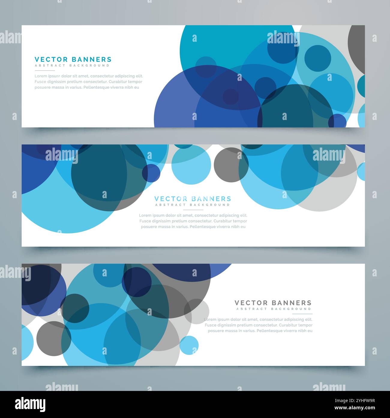 blue circles vector banners and headers set Stock Vector Image & Art ...